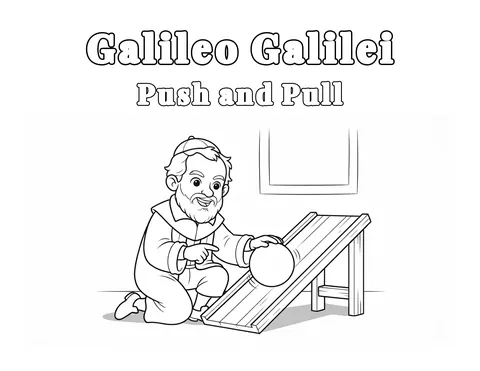 Coloring page preview: Push and Pull: The Science of Forces
